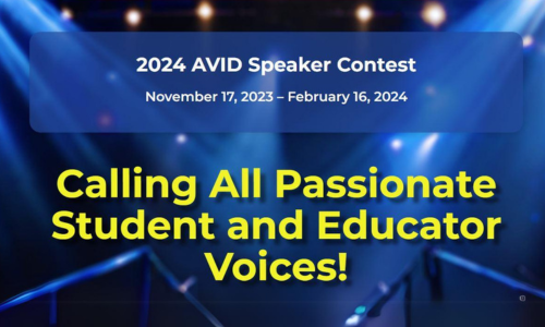 AVID Speaker Contest Dec Banner